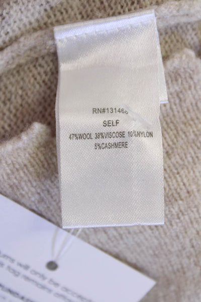 Fate. Womens Cashmere Long Sleeves Turtleneck Sweater Beige Size Small