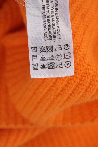 Zara Womens V Neck Sleeveless Shell Sweater Orange Cotton Size Small
