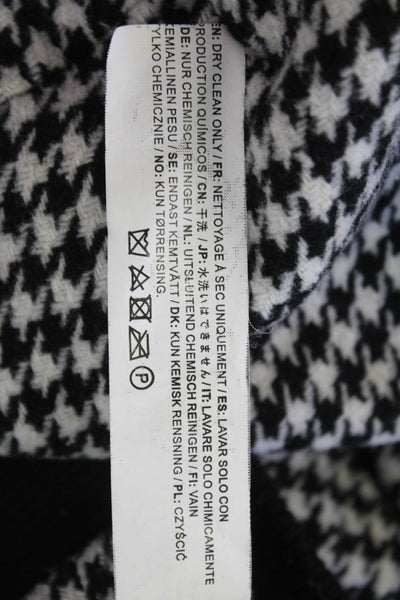 J.O.A. Womens Houndstooth Print Turtleneck Sweater Black White Size Small
