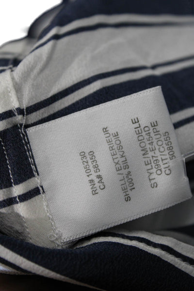 Equipment Femme Womens Silk Sleeveless Striped Button Down Blouse White Size XS