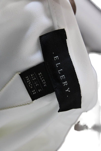 Ellery Womens Short Sleeve Crew Neck Escapade Raglan Tee Shirt White Size 0
