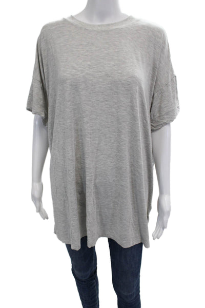 We Wore What Womens Short Sleeve Crew Neck Oversized Tee Shirt Gray Size Medium