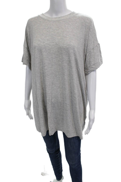 We Wore What Womens Short Sleeve Crew Neck Oversized Tee Shirt Gray Size Medium