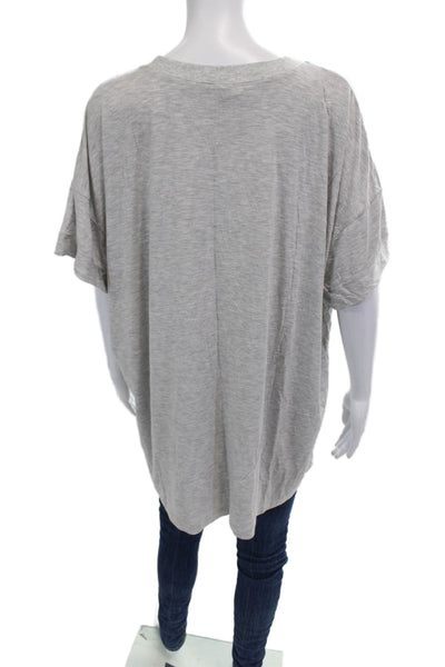 We Wore What Womens Short Sleeve Crew Neck Oversized Tee Shirt Gray Size Medium