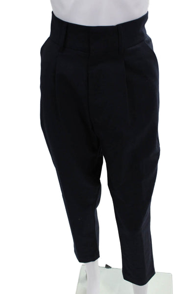 Sibel Saral Womens Zipper Fly High Rise Straight Leg Pants Navy Wool Size XS