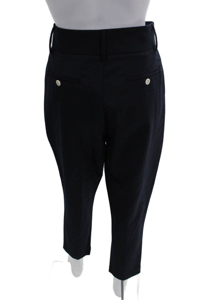 Sibel Saral Womens Zipper Fly High Rise Straight Leg Pants Navy Wool Size XS