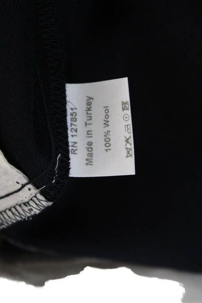 Sibel Saral Womens Zipper Fly High Rise Straight Leg Pants Navy Wool Size XS