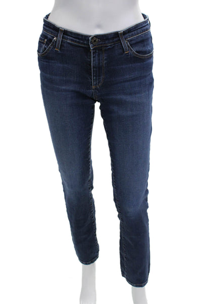 Adriano Goldschmied Womens Cotton Zip Button Slim Leg Jeans Blue Size EUR 28