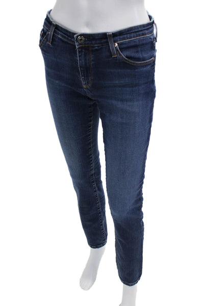 Adriano Goldschmied Womens Cotton Zip Button Slim Leg Jeans Blue Size EUR 28