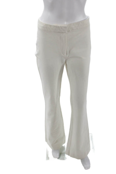 10 Crosby Derek Lam Womens Zip Pleated Wide Leg Pants White Size 06