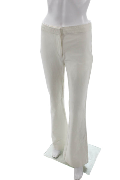 10 Crosby Derek Lam Womens Zip Pleated Wide Leg Pants White Size 06