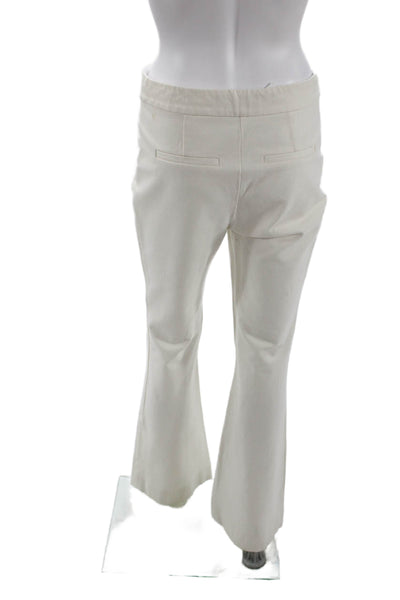 10 Crosby Derek Lam Womens Zip Pleated Wide Leg Pants White Size 06
