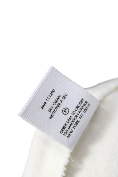 10 Crosby Derek Lam Womens Zip Pleated Wide Leg Pants White Size 06