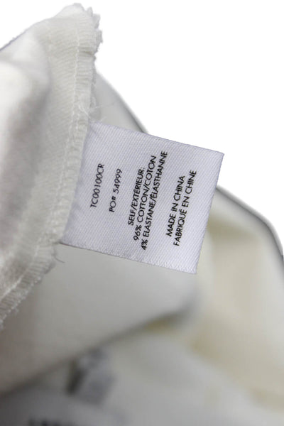 10 Crosby Derek Lam Womens Zip Pleated Wide Leg Pants White Size 06