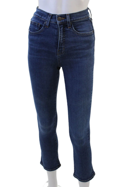 Veronica Beard Womens Cotton High Five Pocketed Boot Cut Jeans Blue Size 25