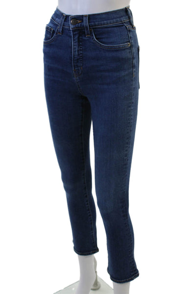 Veronica Beard Womens Cotton High Five Pocketed Boot Cut Jeans Blue Size 25