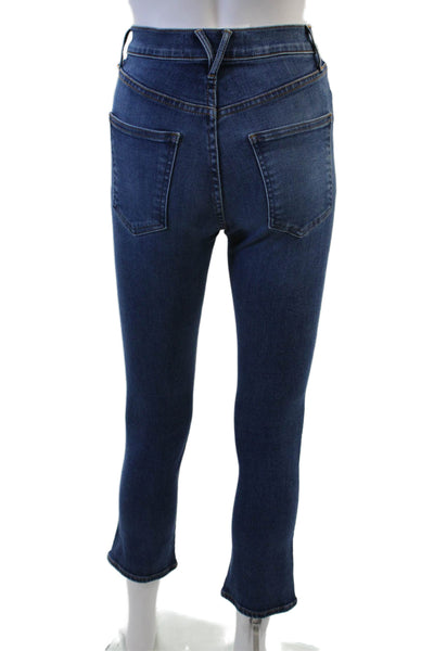Veronica Beard Womens Cotton High Five Pocketed Boot Cut Jeans Blue Size 25