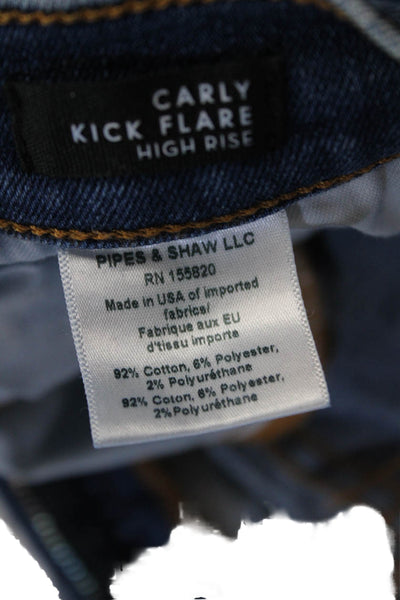 Veronica Beard Womens Cotton High Five Pocketed Boot Cut Jeans Blue Size 25