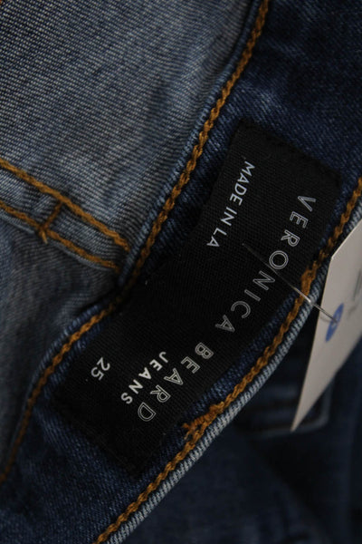 Veronica Beard Womens Cotton High Five Pocketed Boot Cut Jeans Blue Size 25