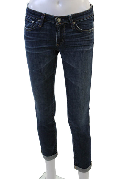 AG Adriano Goldschmied Womens Cotton Low Rise Cuffed Ankle Jeans Size 26