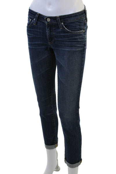 AG Adriano Goldschmied Womens Cotton Low Rise Cuffed Ankle Jeans Size 26