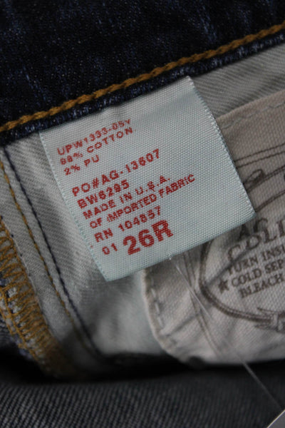 AG Adriano Goldschmied Womens Cotton Low Rise Cuffed Ankle Jeans Size 26
