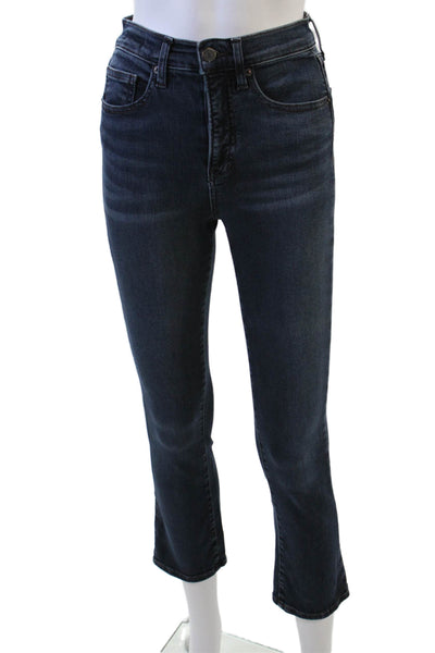 Veronica Beard Womens Cotton High Rise Flared Jeans Dark Gray Size 25
