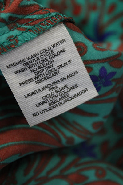 Rachel Rachel Roy Womens Floral Print Round Neck Sleeveless Romper Green Size M