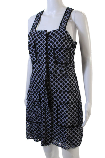 Kendall + Kylie Womens Cut Out Sleeveless Button Up Dress Blue Size L