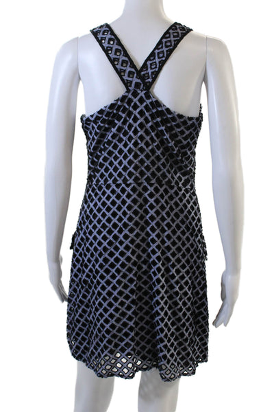 Kendall + Kylie Womens Cut Out Sleeveless Button Up Dress Blue Size L