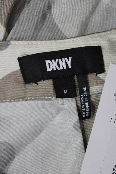 DKNY Womens Camouflage Print V-Neck Sleeveless Maxi Dress Gray Size M