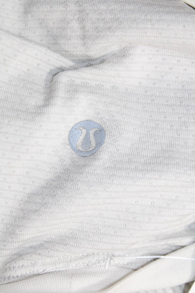 Lululemon Womens Round Neck Short Sleeve Stripe Top White Size S
