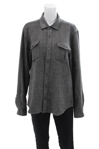 J. Mclaughlin Womens Long Sleeve Button Knit Sweater Gray Size M