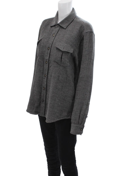 J. Mclaughlin Womens Long Sleeve Button Knit Sweater Gray Size M