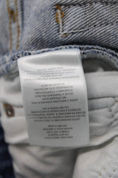 Re/Done Womens Cotton Straight Leg Button Fly Denim Jeans Medium Blue 25