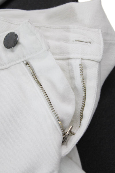 L'Agence Womens Classic Rise Skinny Fit Straight Leg Zip Fly Jeans White Size 25