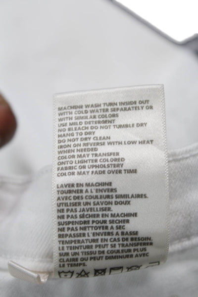 L'Agence Womens Classic Rise Skinny Fit Straight Leg Zip Fly Jeans White Size 25
