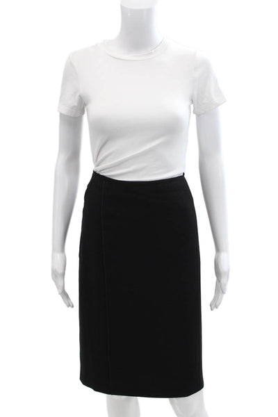 Elie Tahari Womens Textured Pleated Slit Pencil Skirt Black Size M