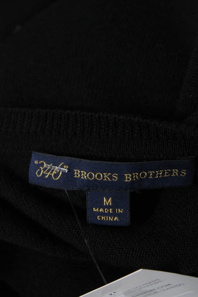 346 Brooks Brothers Womens Long Sleeve Beaded Knit Top Black Size M