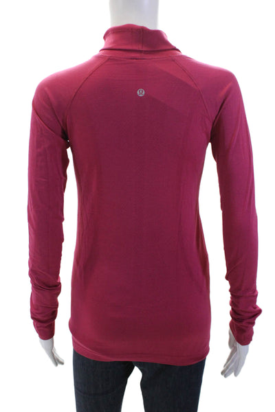 Lululemon Womens Mock Neck Long Sleeve Active Top Red Size 6