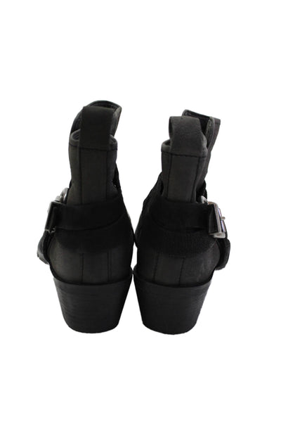 Sacha London Womens Leather Belted Ankle Boots Grey Black Size 38 8