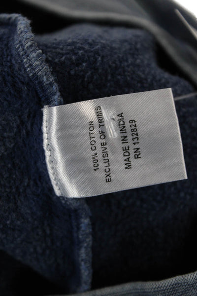 Tularosa Womens Ruffled Crew Neck Sweatshirt Blue Cotton Size Extra Small