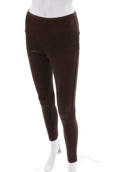 J. Mclaughlin Womens Faux Suede Pull On Leggings Brown Size Small