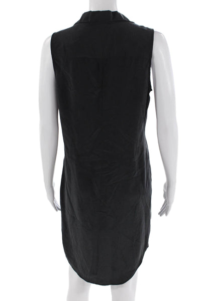 Equipment Femme Womens Silk Button Down Shirt Dress Black Size Extra Small