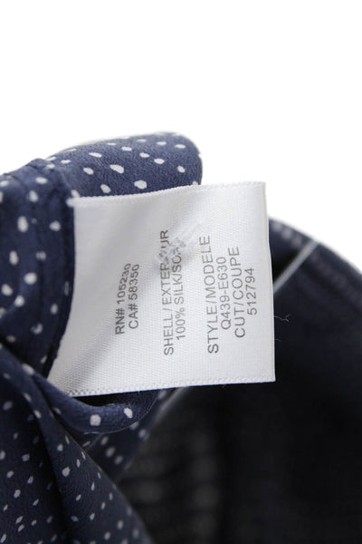 Equipment Femme Womens Spotted Button Down Dress Blue White Size Extra Small