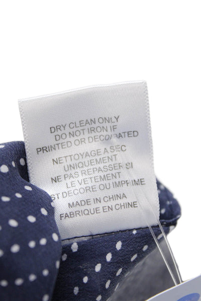 Equipment Femme Womens Spotted Button Down Dress Blue White Size Extra Small