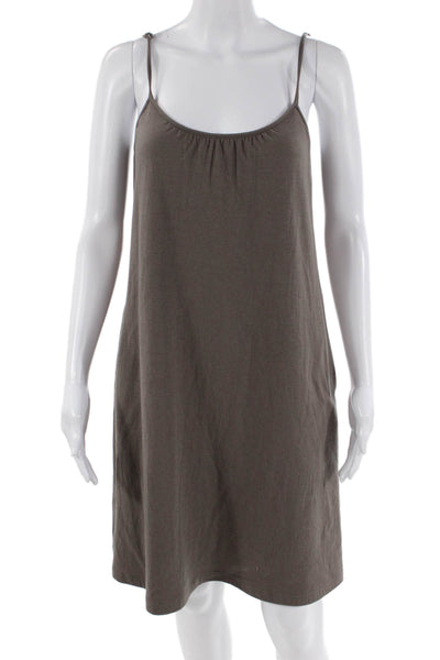 Drew Womens Cotton Round Neck Sleeveless Kayla Dress Taupe Brown Size XS