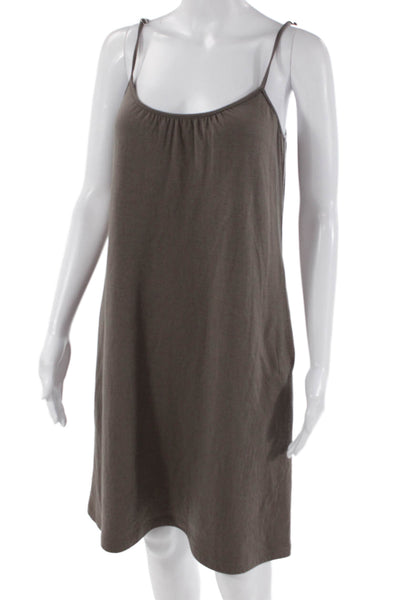 Drew Womens Cotton Round Neck Sleeveless Kayla Dress Taupe Brown Size XS