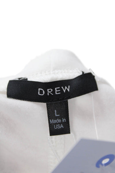 Drew Womens Cotton Round Neck Sleeveless Elle Pullover Tank Top White Size L