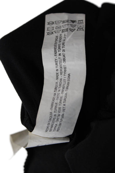 Zara Womens Solid Short Sleeve Ruffle Shift Dress Black Size S